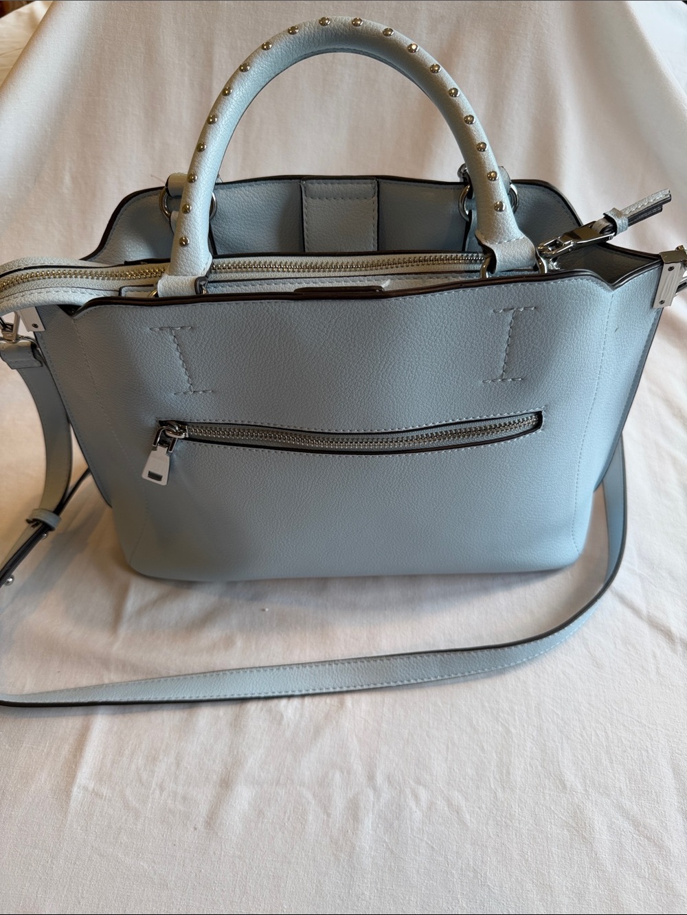 INC International Concepts Light Blue Studded Top-Handle Satchel